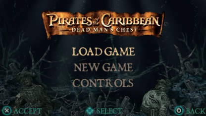 Pirates of the Caribbean Dead Man’s Chest for PSP action adventure video game featuring swashbuckling combat movie inspired levels iconic characters and portable Disney pirate experience gameplay
