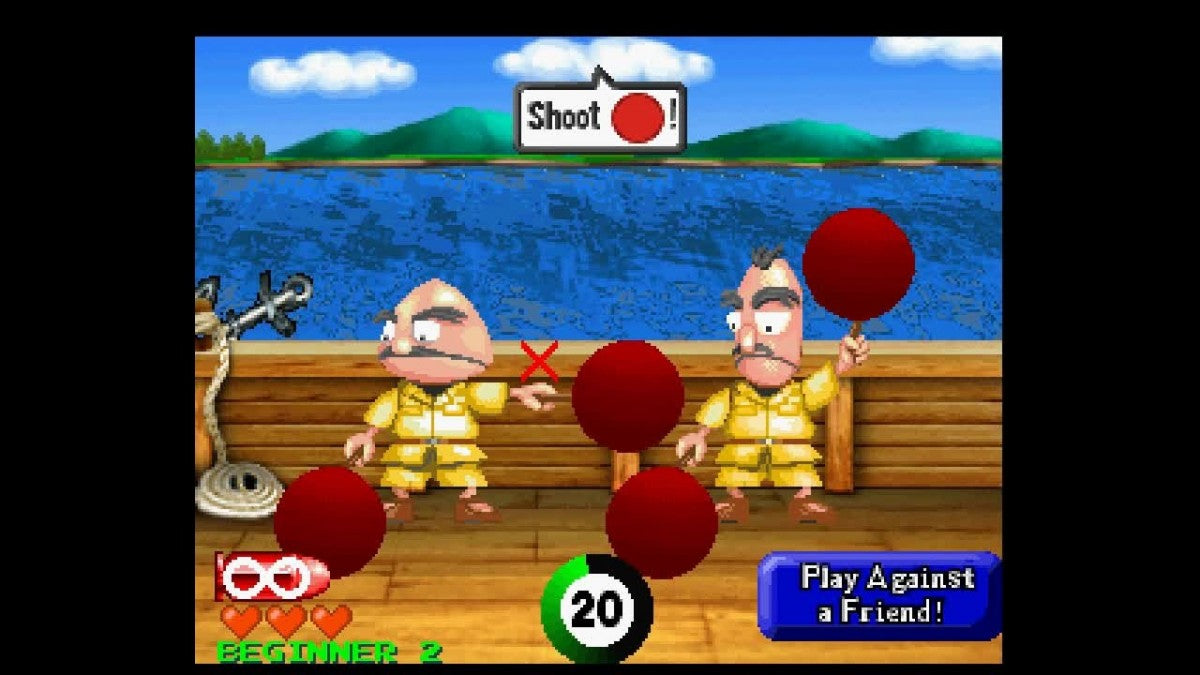 Point Blank 2 PS1 PlayStation 1 light gun shooter arcade mini games target shooting fast reflex gameplay retro video game gameplay