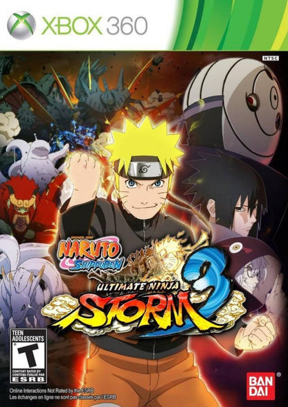 Naruto Shippuden: Ultimate Ninja Storm 3 cover art for Xbox 360 (X360) anime fighting video game