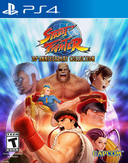 Street Fighter 30th Anniversary Collection – PlayStation 4 (PS4) video game cover image, fighting game compilation