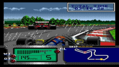 Formula One Beyond the Limit Sega CD racing simulation Formula 1 motorsport game realistic tracks cockpit driving perspective high speed racing enhanced CD audio time trial and championship gameplay Sega retro gaming Sega CD software video game title gameplay