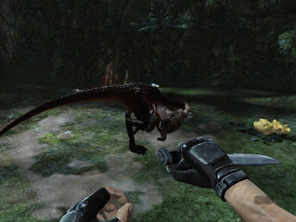 Turok for Xbox 360 first person shooter video game featuring brutal dinosaur combat jungle environments intense survival action and classic sci fi shooter franchise experience gameplay