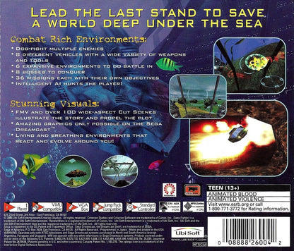 Deep Fighter Sega Dreamcast retro video game underwater action adventure back of case