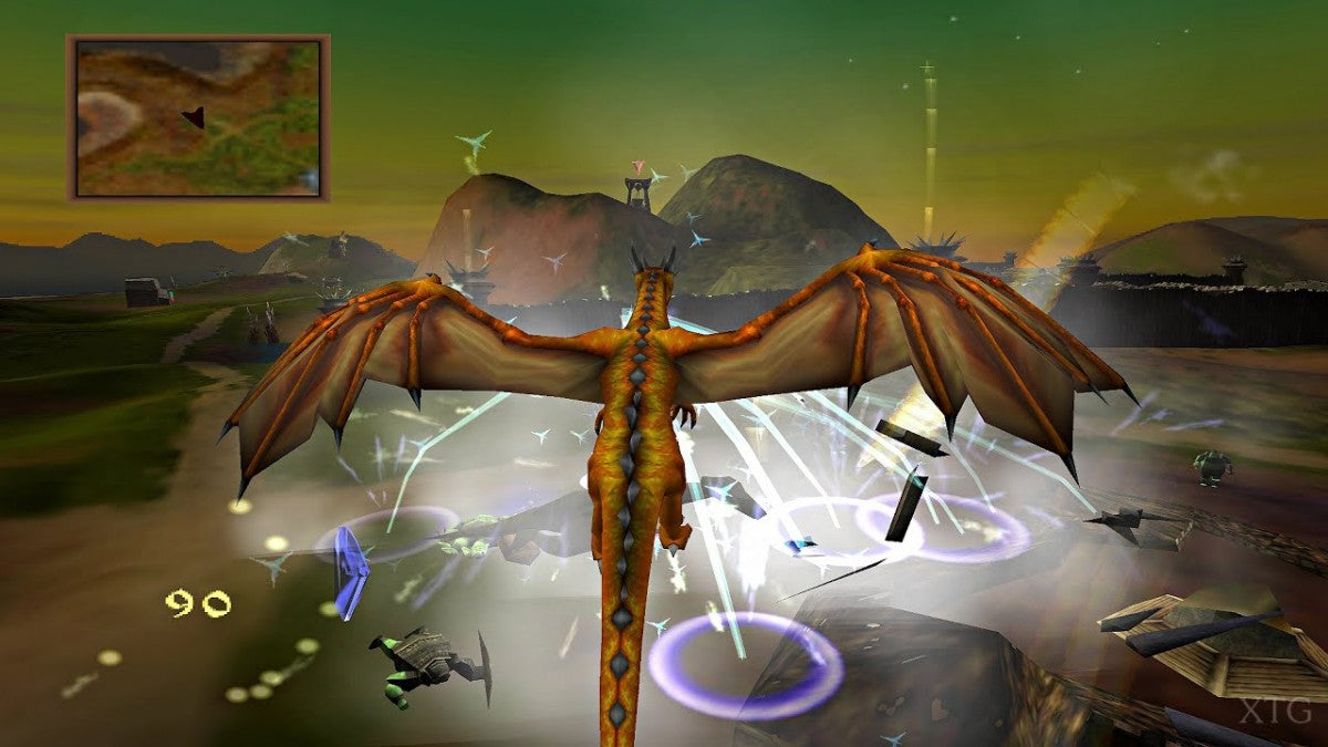 Dragon Rage PlayStation 2 action fantasy video game dragons flying fire-breathing combat over-the-shoulder perspective monster hunting missions destructible environments strategy elements gameplay screenshot
