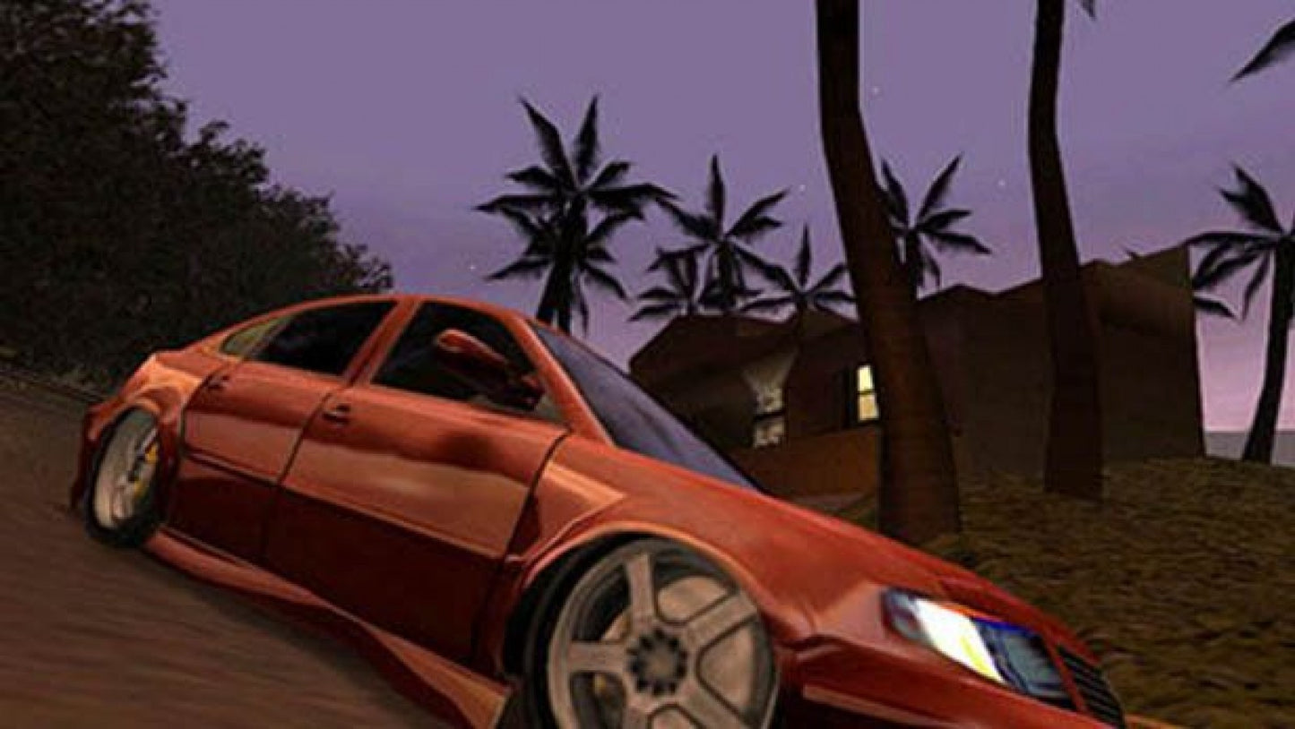 Midnight Club II gameplay for PlayStation 2 (PS2) featuring high‑speed street racing across Los Angeles, Paris, and Tokyo with customizable cars and motorcycles.