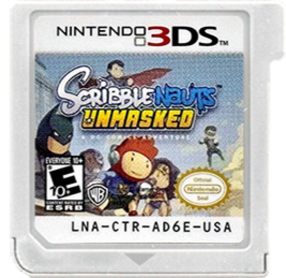 Scribblenauts Unmasked: A DC Comics Adventure cartridge for Nintendo 3DS (3DS) puzzle action video game