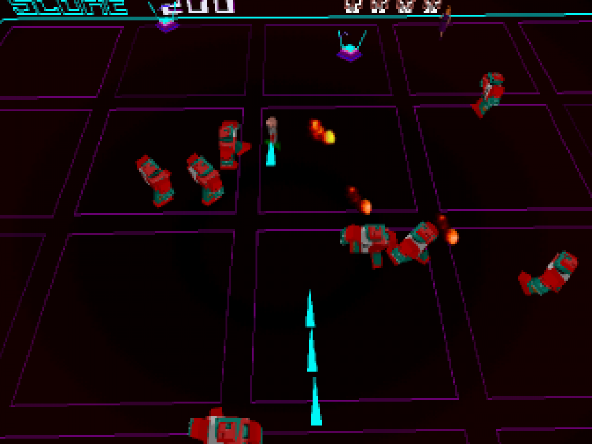 Robotron X PS1 PlayStation 1 twin stick shooter arcade action game fast paced robot combat survival wave based gameplay retro video game gameplay