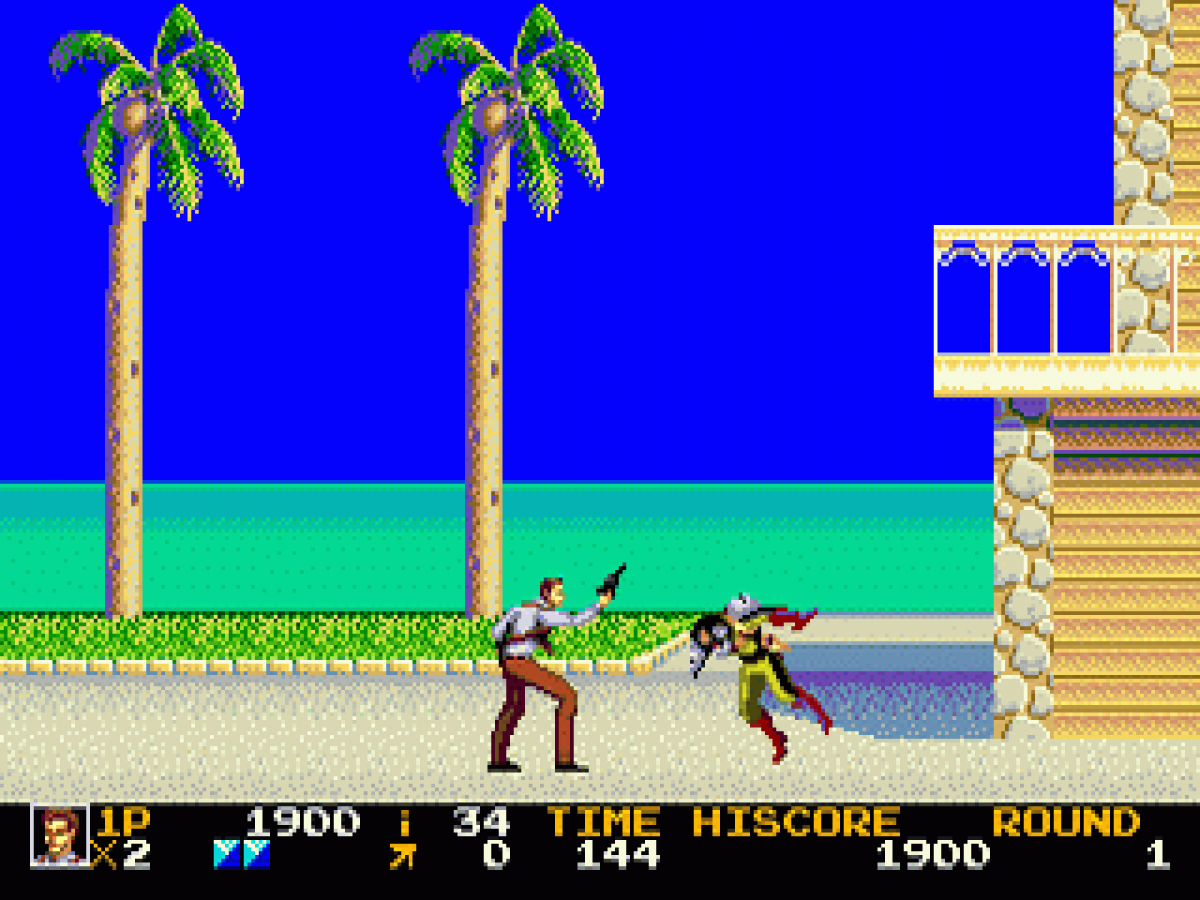 Rolling Thunder 2 Sega Genesis GEN for retro video game enthusiasts featuring side scrolling action shooter gameplay secret agent missions fast paced gun combat cooperative multiplayer challenging enemy encounters classic arcade action and collectible gaming appeal gameplay 
