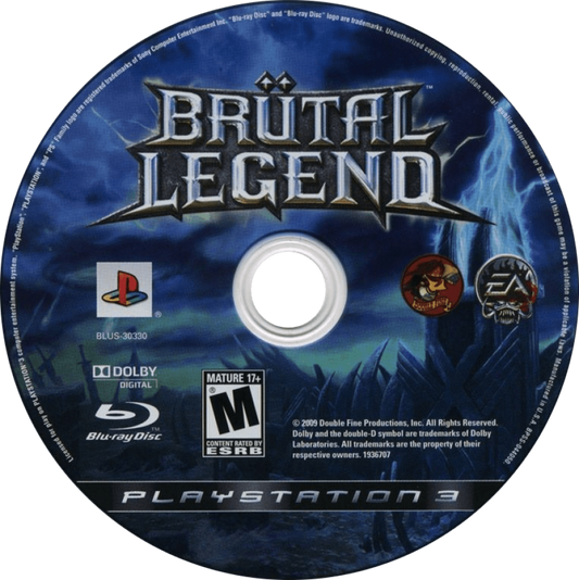 Brütal Legend disc for PlayStation 3 (PS3) video game
