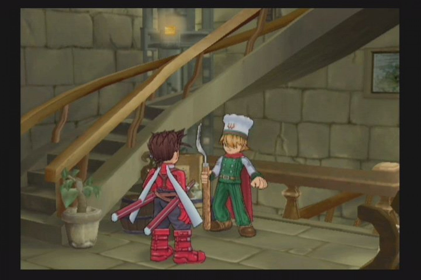 Tales of Symphonia Player’s Choice GameCube GC video game, JRPG, fantasy adventure, real-time combat, anime-style storytelling, Nintendo GameCube classic gameplay screenshot
