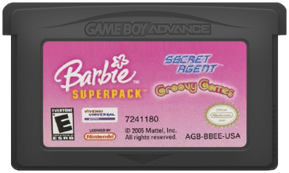 Barbie Superpack Game Boy Advance GBA for retro video game enthusiasts featuring family friendly gameplay multiple Barbie adventures colorful platforming puzzle solving imaginative activities handheld gaming fun and collectible gaming appeal cartridge 