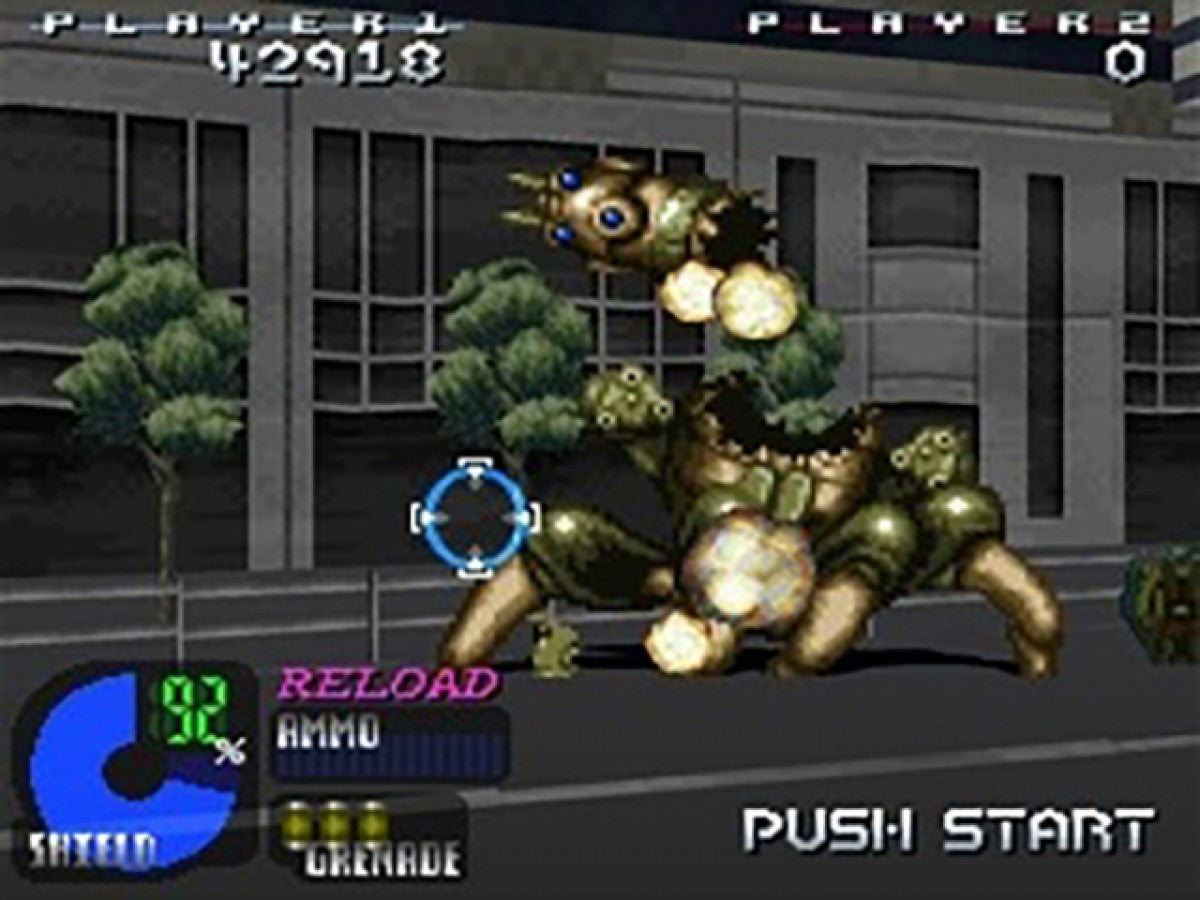 Project Horned Owl PS1 PlayStation 1 light gun shooter mech combat sci fi action game rail shooter cyberpunk retro video game gameplay 