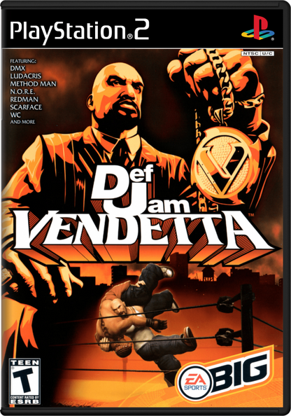Def Jam: Vendetta for PlayStation 2 with hip-hop themed wrestling and fighting gameplay cover art
