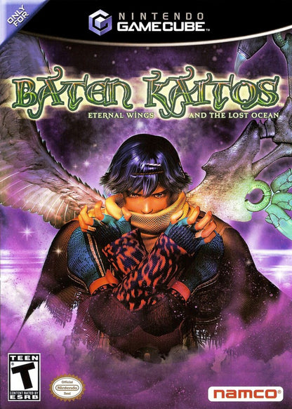 Baten Kaitos Eternal Wings and the Lost Ocean cover art for GameCube game featuring card-based JRPG gameplay and epic fantasy storytelling