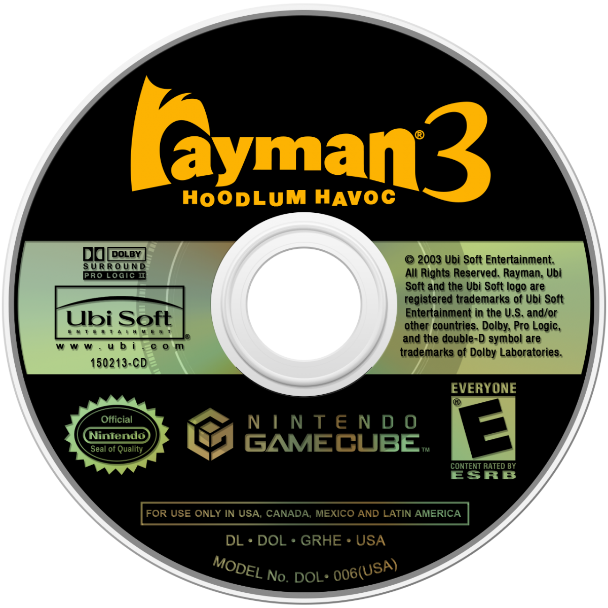 Rayman 3: Hoodlum Havoc retro GameCube video game Rayman 3 Hoodlum Havoc platform adventure cartoon style action colorful worlds classic 3D platformer console release  disc
