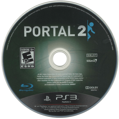 Portal 2 disc art for PlayStation 3 (PS3) video game