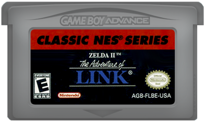 Zelda II The Adventure of Link Classic NES Series for Game Boy Advance (GBA), cartridge for a retro video game featuring action role-playing gameplay, side-scrolling combat, dungeon exploration, fantasy adventure, and classic Nintendo action