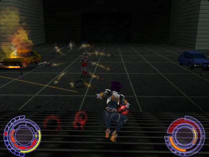 Oni for PlayStation 2 third person action game featuring futuristic cyberpunk setting martial arts combat shooting missions anime inspired story gameplay 