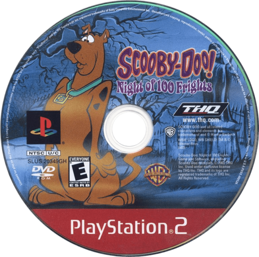 Scooby Doo Night of 100 Frights [Greatest Hits] – PlayStation 2 (PS2) video game disc, action-adventure game.