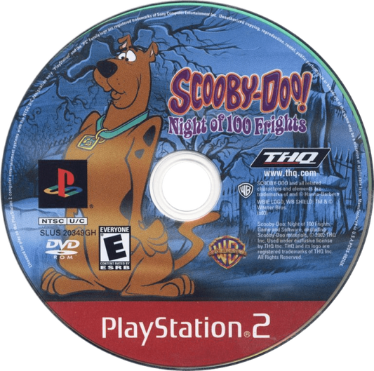 Scooby Doo Night of 100 Frights [Greatest Hits] – PlayStation 2 (PS2) video game disc, action-adventure game.