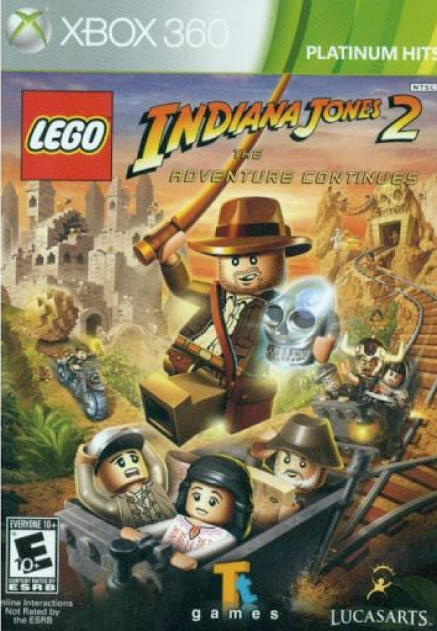 LEGO Indiana Jones 2: The Adventure Continues [Platinum Hits] cover art for Xbox 360 (X360) action-adventure video game