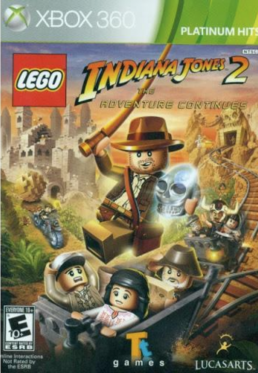 LEGO Indiana Jones 2: The Adventure Continues [Platinum Hits] cover art for Xbox 360 (X360) action-adventure video game