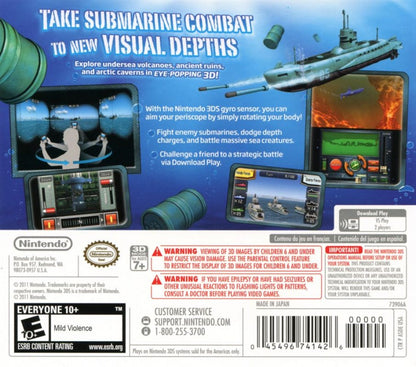 Steel Diver back of case for Nintendo 3DS (3DS) submarine simulation video game