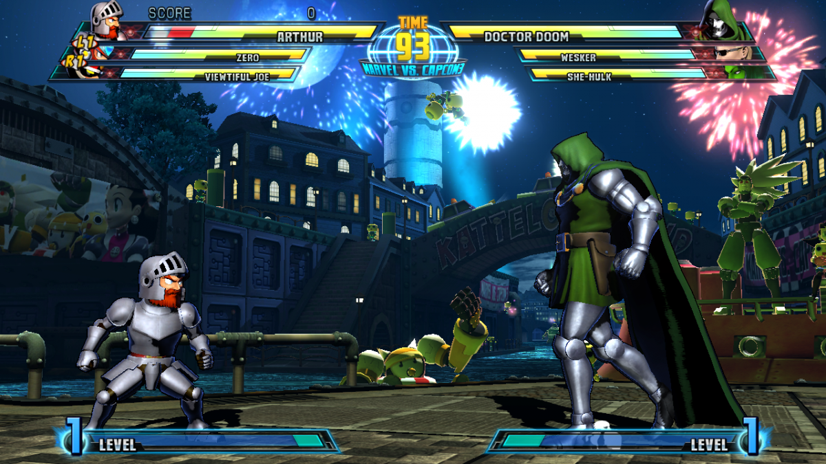 Marvel vs Capcom 3 Fate of Two Worlds PS3 game featuring fast-paced tag-team fighting action, iconic crossover characters, and competitive arcade-style battles gameplay screenshot Doom Vs Arthur