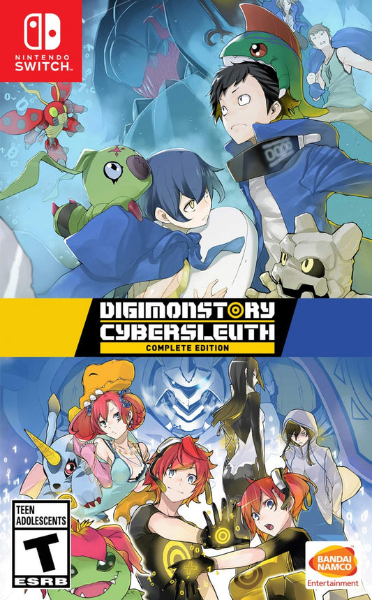 Digimon Story Cyber Sleuth Complete Edition Nintendo Switch two-game compilation collecting Digimon turn-based combat JRPG cyber detective hacker theme EDEN virtual world dual storyline mystery Hacker's Memory media vision Bandai Namco front cover