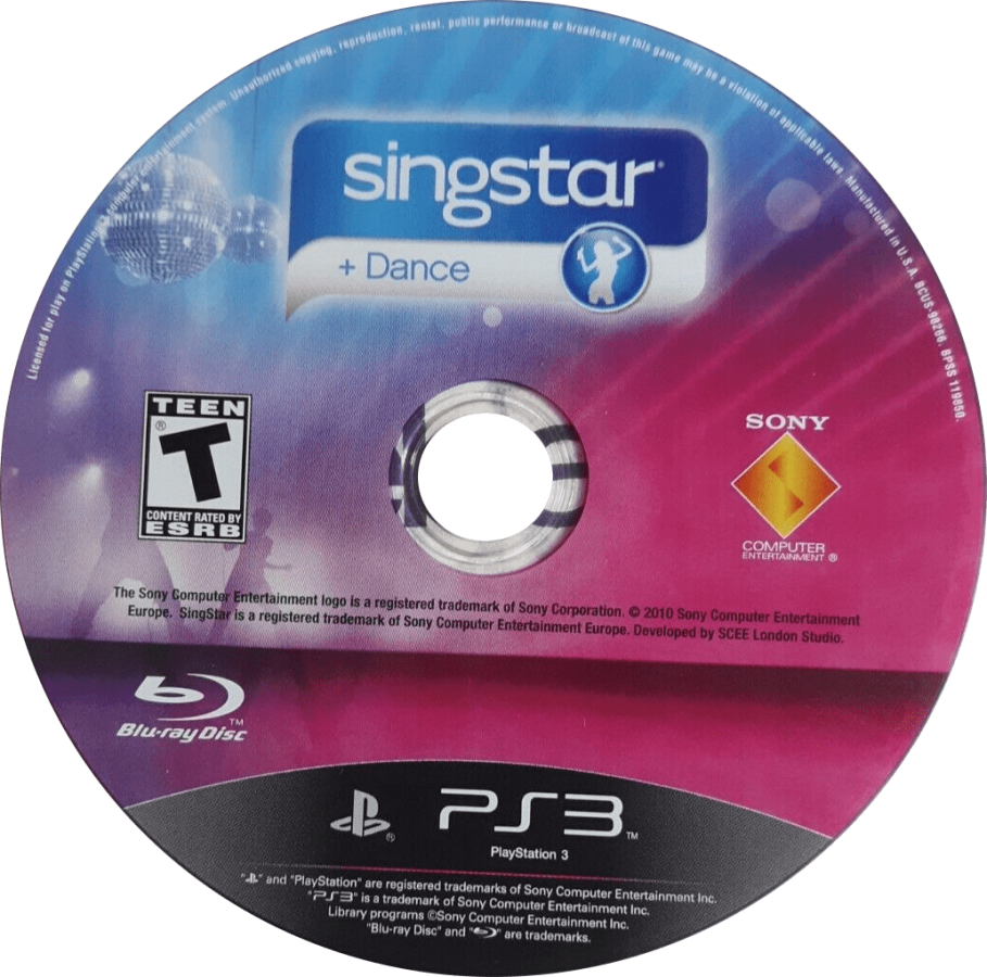 SingStar Dance disc art for PlayStation 3 (PS3) video game