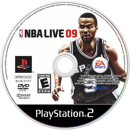 NBA Live 09 – PlayStation 2 (PS2) basketball sports video game disc