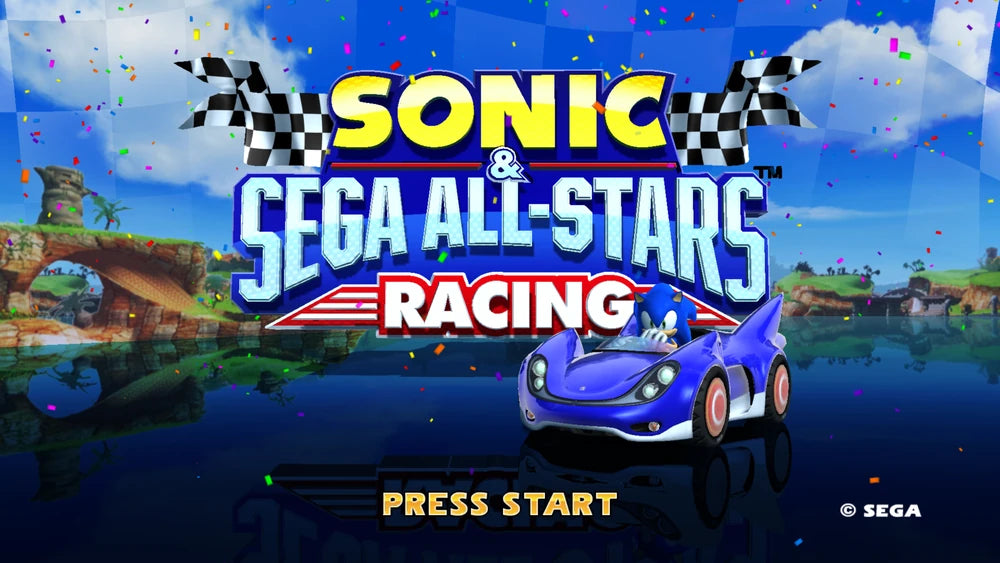 Sonic & SEGA All-Stars Racing title screen for Nintendo Wii (Wii) video game