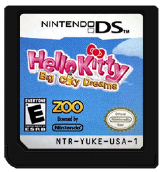 Hello Kitty: Big City Dreams cartridge art for the Nintendo DS (DS) video game