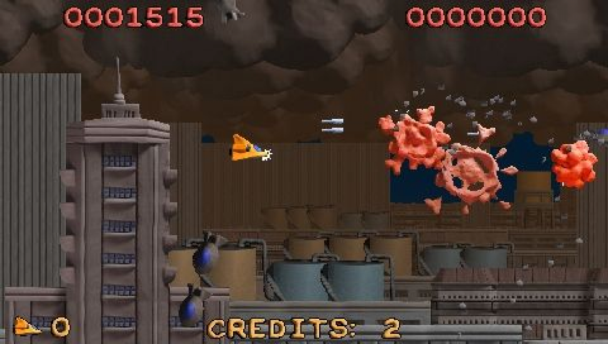 Platypus PlayStation Portable PSP inspired design featuring claymation style shoot em up gameplay aesthetic colorful handcrafted visuals side scrolling aerial combat whimsical enemy encounters arcade action challenges and portable retro gaming presentation gameplay