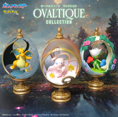 The Re‑Ment Pokémon Ovaltique Collection blind box series features small PVC Pokémon figures displayed within elegant antique‑style “ovaltique” frames, each themed around beloved characters like Pikachu, Gardevoir, Dragonite, Roserade, Mimikyu, and Mew. These are sold in blind packaging, so you won’t know which figure you’ll get until you open the box — making collecting and trading part of the fun.