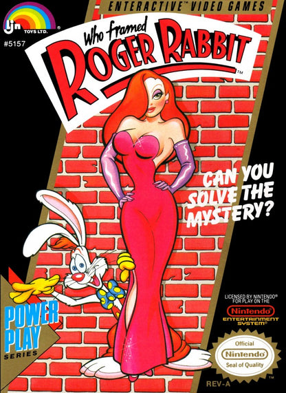 Who Framed Roger Rabbit retro NES video game Who Framed Roger Rabbit cartoon adventure action puzzle solving detective gameplay movie based classic console title Nintendo Entertainment System release cover art
