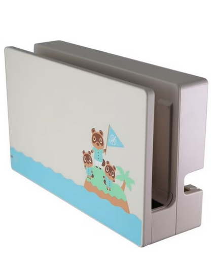 Animal Crossing edition Nintendo Switch dock featuring themed artwork inspired by Animal Crossing New Horizons and compatible with standard Nintendo Switch consoles