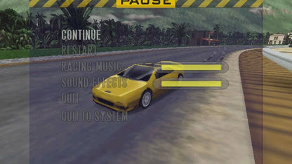 Need for Speed II Greatest Hits PlayStation 1 PS1 video game, arcade racing, exotic sports cars, classic racing gameplay, retro console title gameplay screenshot pause menu