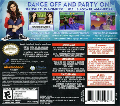 Victorious: Taking the Lead back of case for Nintendo DS (DS) adventure simulation video game