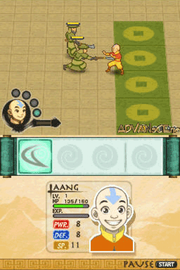 Avatar: The Last Airbender – The Burning Earth gameplay for Nintendo DS (DS) action adventure video game