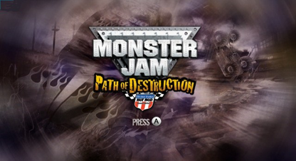 Monster Jam: Path of Destruction – Nintendo Wii (Wii) monster truck racing arcade sports video game title screen
