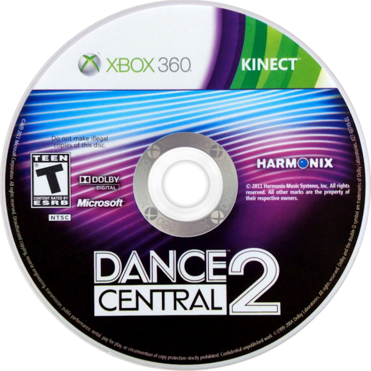Dance Central 2 for Xbox 360 rhythm dance video game featuring full body Kinect motion tracking competitive dance battles multiplayer modes and high energy music driven gameplay experience disc