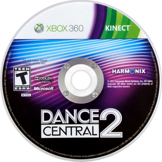 Dance Central 2 for Xbox 360 rhythm dance video game featuring full body Kinect motion tracking competitive dance battles multiplayer modes and high energy music driven gameplay experience disc