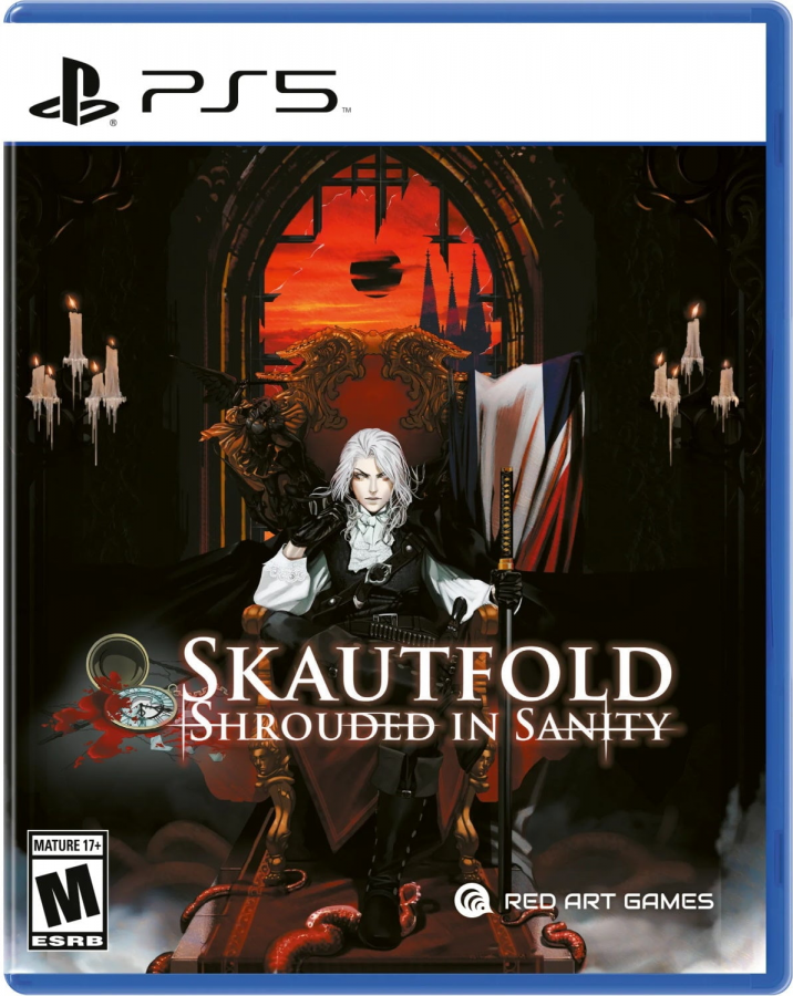 Skautfold: Shrouded In Sanity– Playstation 5 Front Cover Box Art for this PlayStation 5 Game