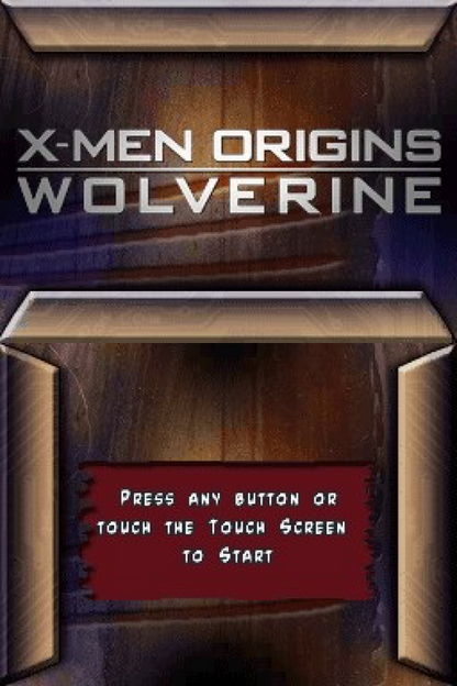 X-Men Origins: Wolverine start screen for Nintendo DS (DS) action adventure video game