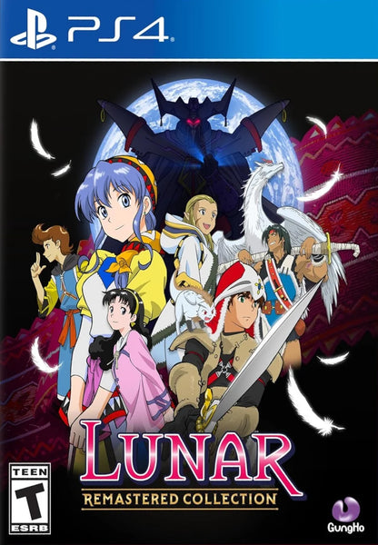 Lunar Remastered Collection PlayStation 4 JRPG classic remastered compilation Silver Star Story Complete Eternal Blue Complete anime cutscenes turn-based combat front cover
