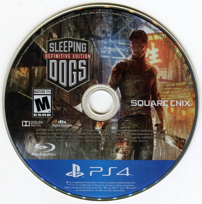 Sleeping Dogs [Definitive Edition] – PlayStation 4 (PS4) video game disc, open-world action-adventure