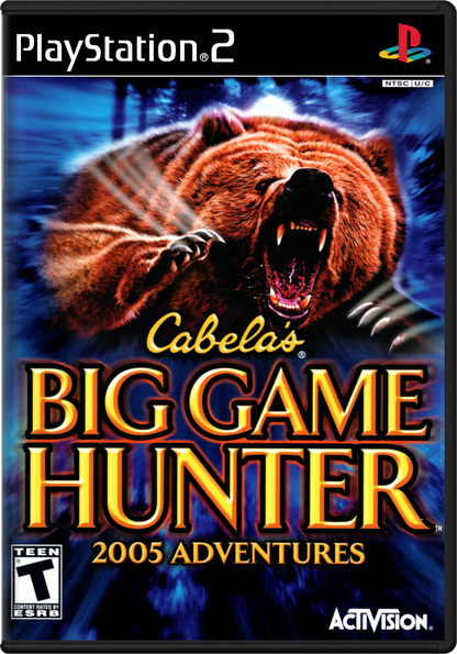 Cabela’s Big Game Hunter 2005 Adventures for PlayStation 2 with North American hunting and outdoor adventure theme cover art