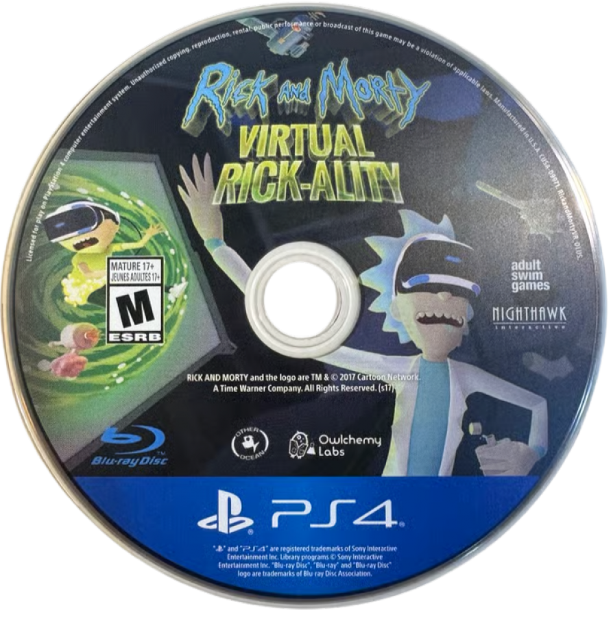 Rick and Morty: Virtual Rick-ality – PlayStation 4 (PS4) video game disc, virtual reality action-adventure