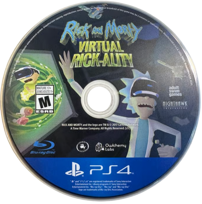 Rick and Morty: Virtual Rick-ality – PlayStation 4 (PS4) video game disc, virtual reality action-adventure